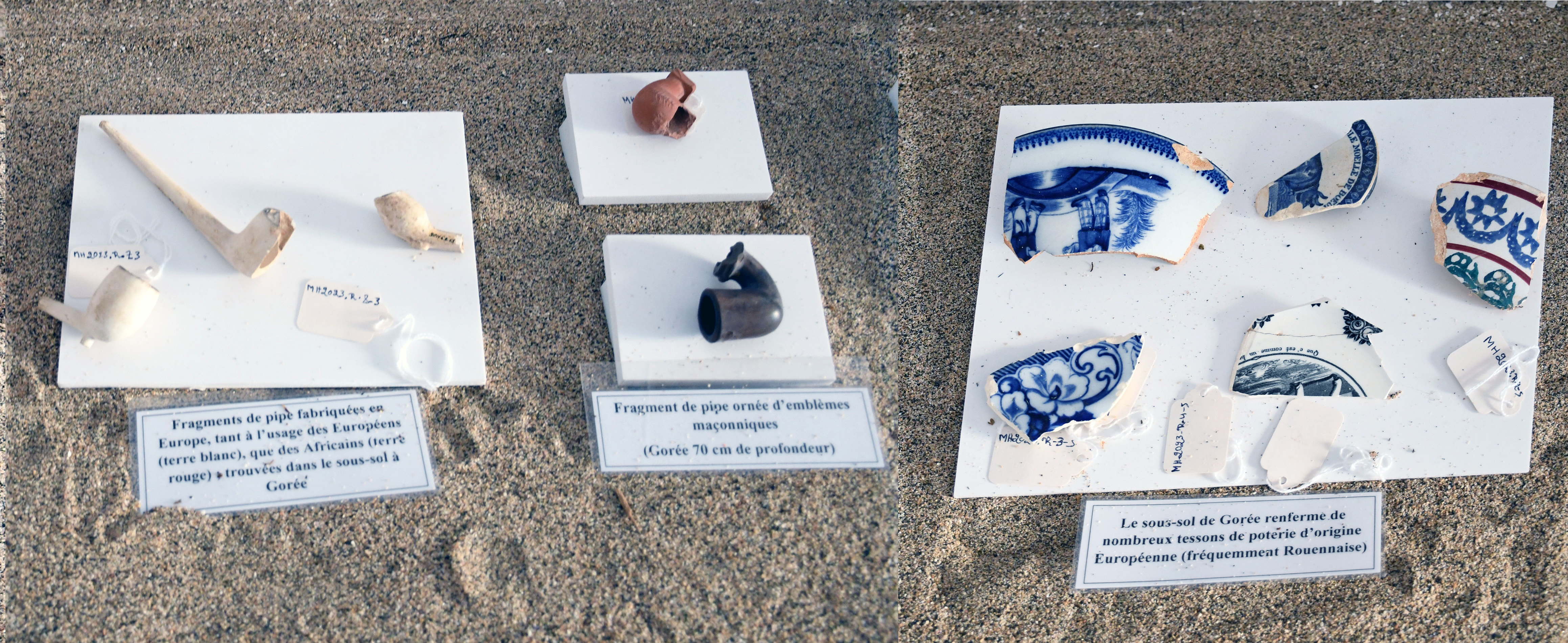 Fragments de pipe et taisons de poterie